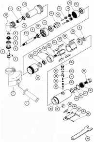 Page A Diagram and Parts List for  Dynabrade Sander Polisher