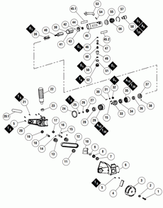 Section 1 Diagram and Parts List for  Dynabrade Sander