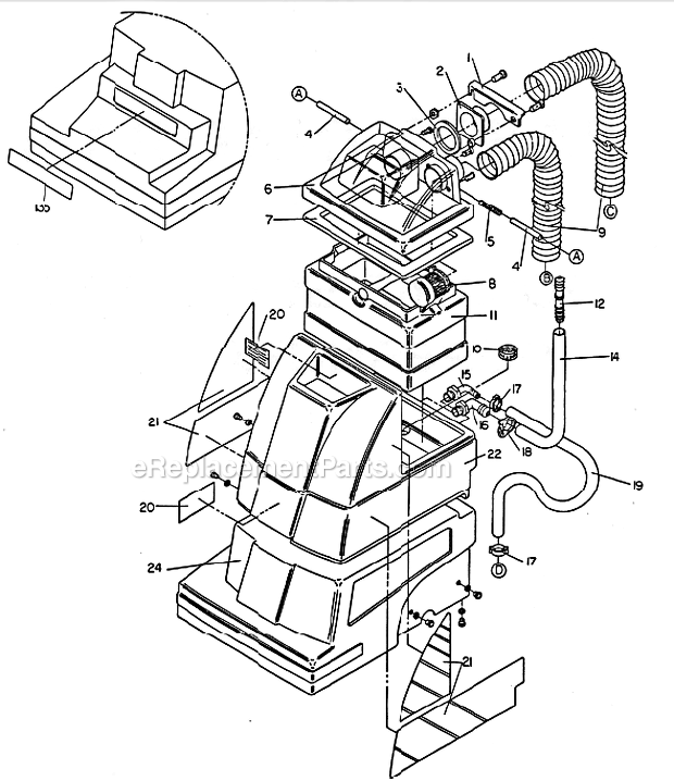 Page A Diagram and Parts List for POLARIS 500PS EDIC Carpet Cleaner
