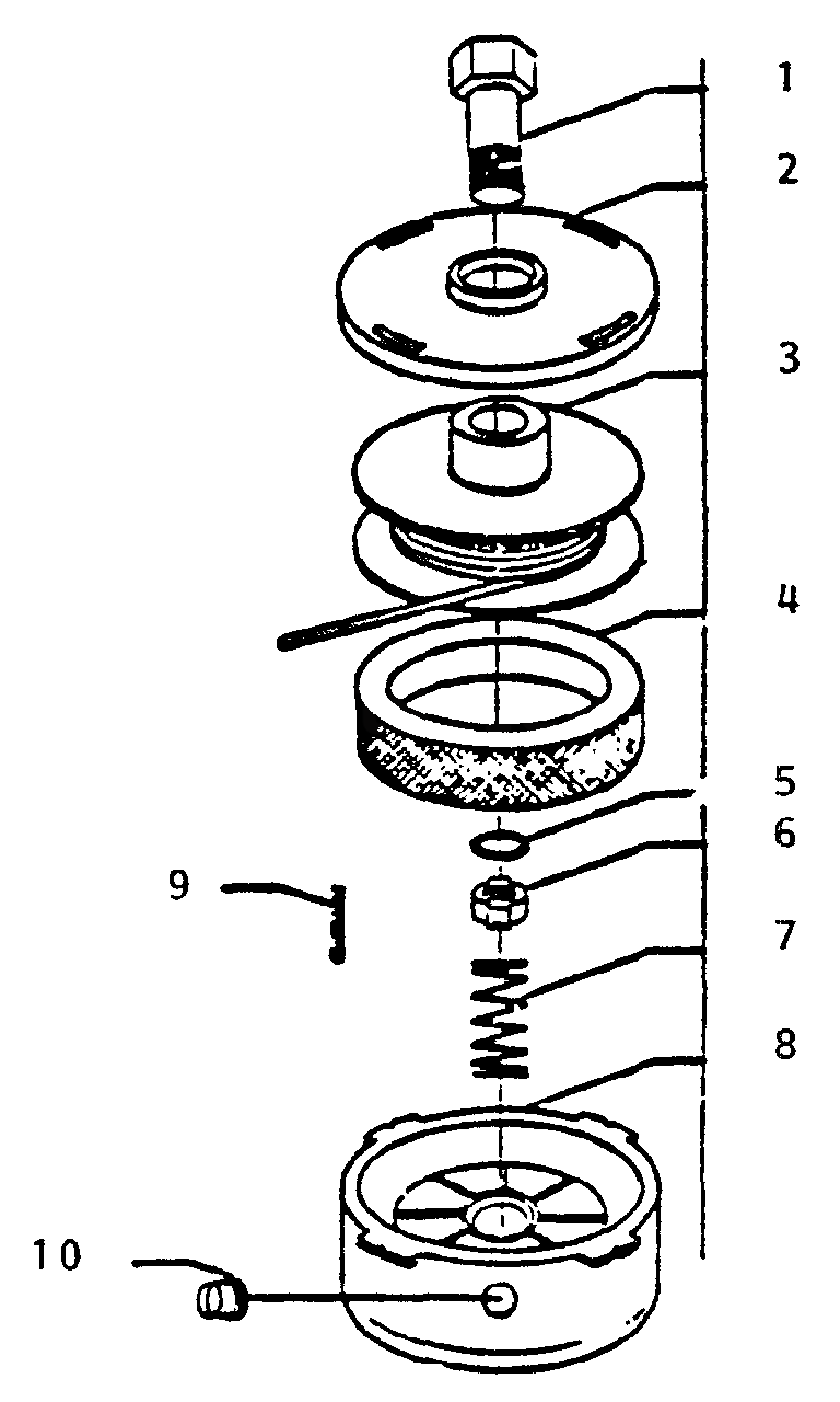 Cutting Head Assembly Diagram and Parts List for E Version Echo Trimmer