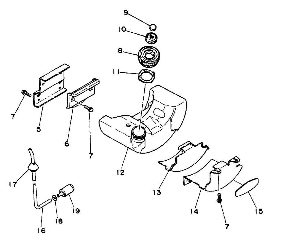 Fuel System Diagram and Parts List for AE Version Echo Trimmer