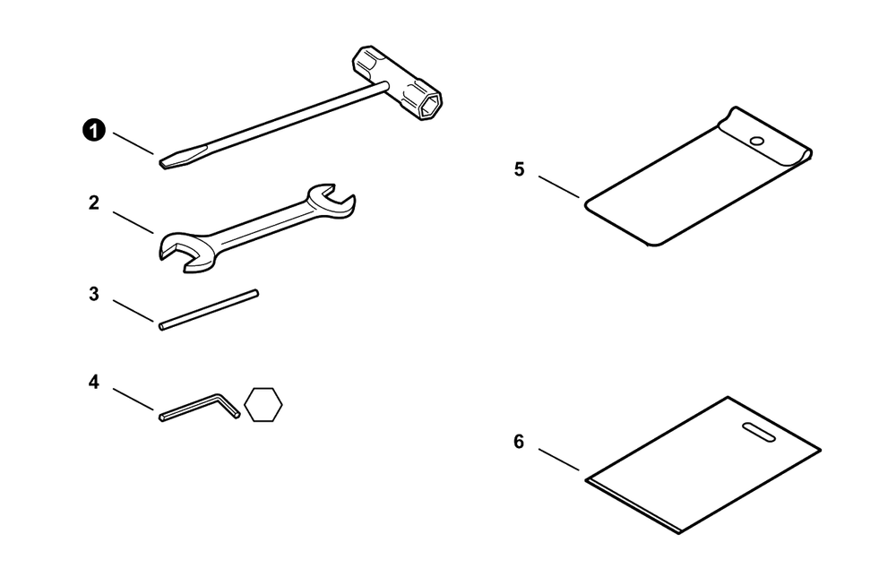 Tools Diagram and Parts List for U54126001001 - U54126999999 Echo Trimmer