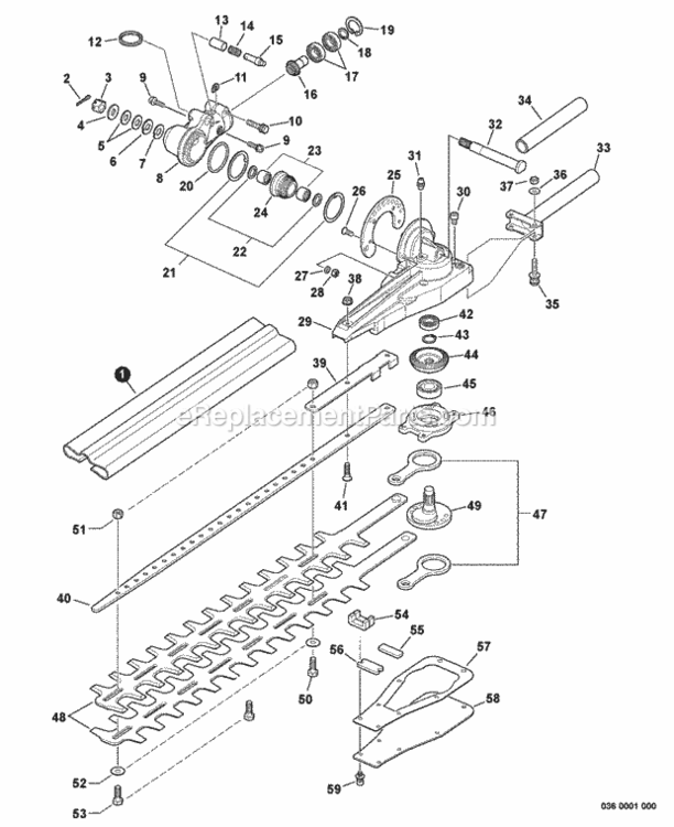 Gear_Case_Blades_SN_S067001001_-_S067013554 Diagram and Parts List for  Echo Hedge Trimmer