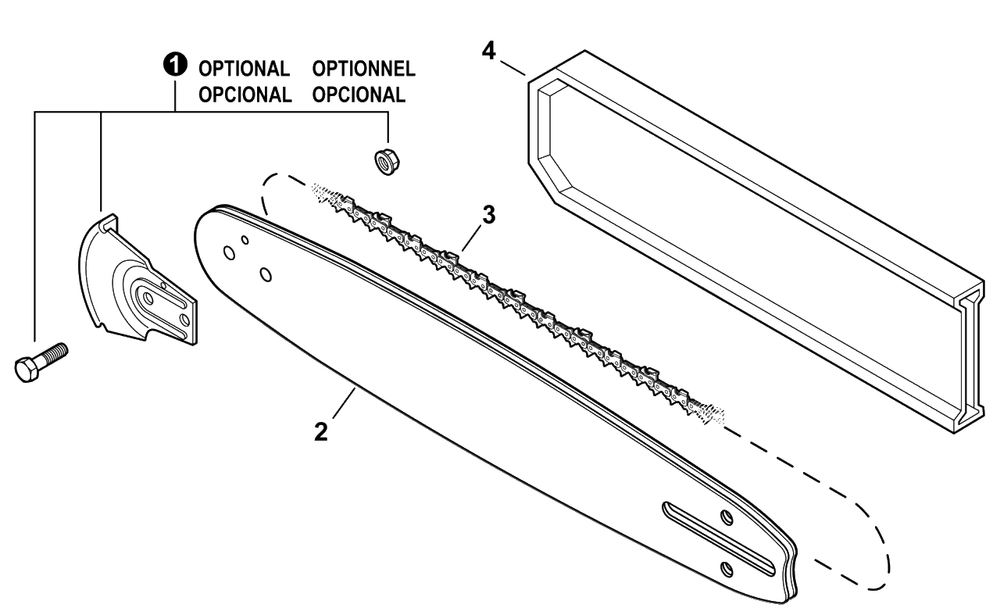 Chain, Guide Bar Diagram and Parts List for C85015001001 - C85015999999 Echo Chainsaw