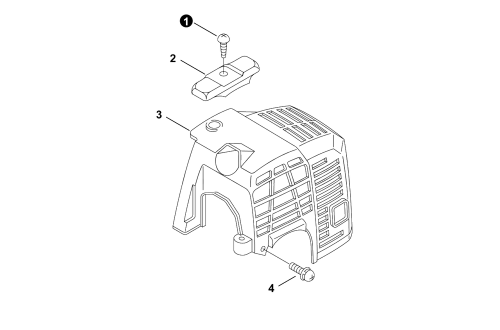 Engine Cover Diagram and Parts List for U54126001001 - U54126999999 Echo Trimmer