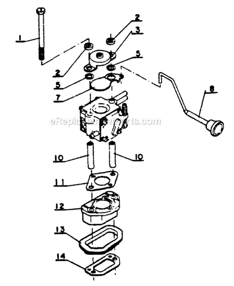 Page M Diagram and Parts List for  Echo Chainsaw