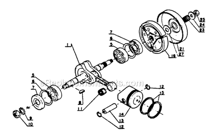 Page D Diagram and Parts List for  Echo Chainsaw