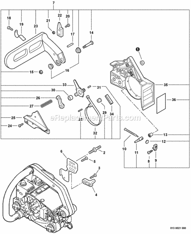 Chain_Brake Diagram and Parts List for C26111001001 - C26111999999 Echo Chainsaw
