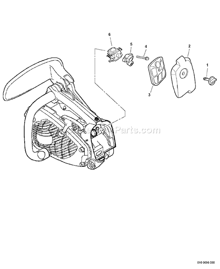 Page I Diagram and Parts List for C04212001001 - C04212999999 Echo Chainsaw
