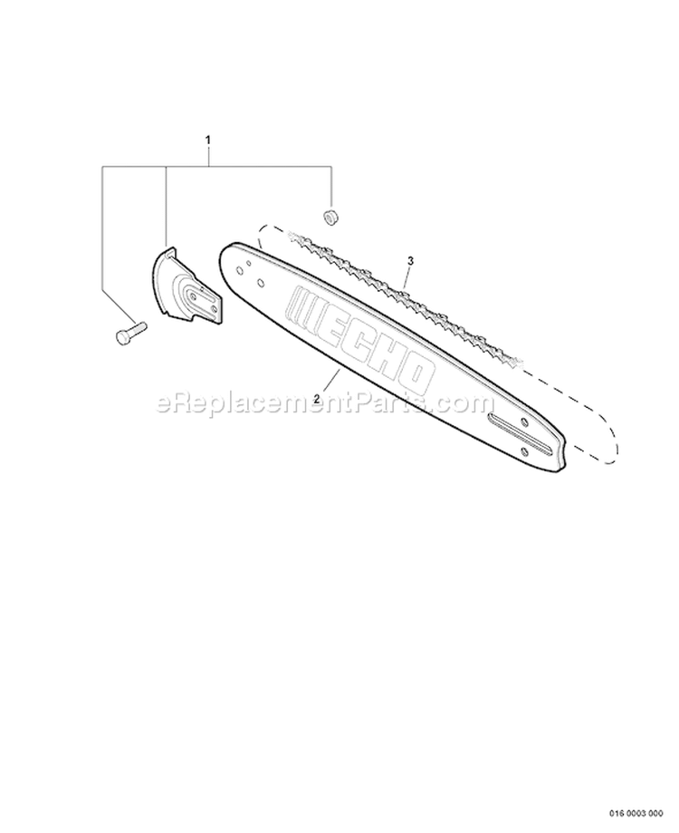Page F Diagram and Parts List for 02001001-02006473 Echo Chainsaw