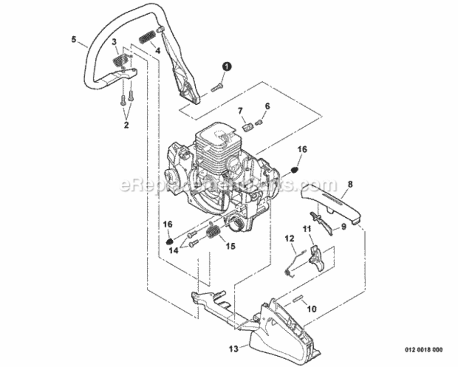 Handles_Throttle_Control Diagram and Parts List for C19612001001 - C19612999999 Echo Chainsaw