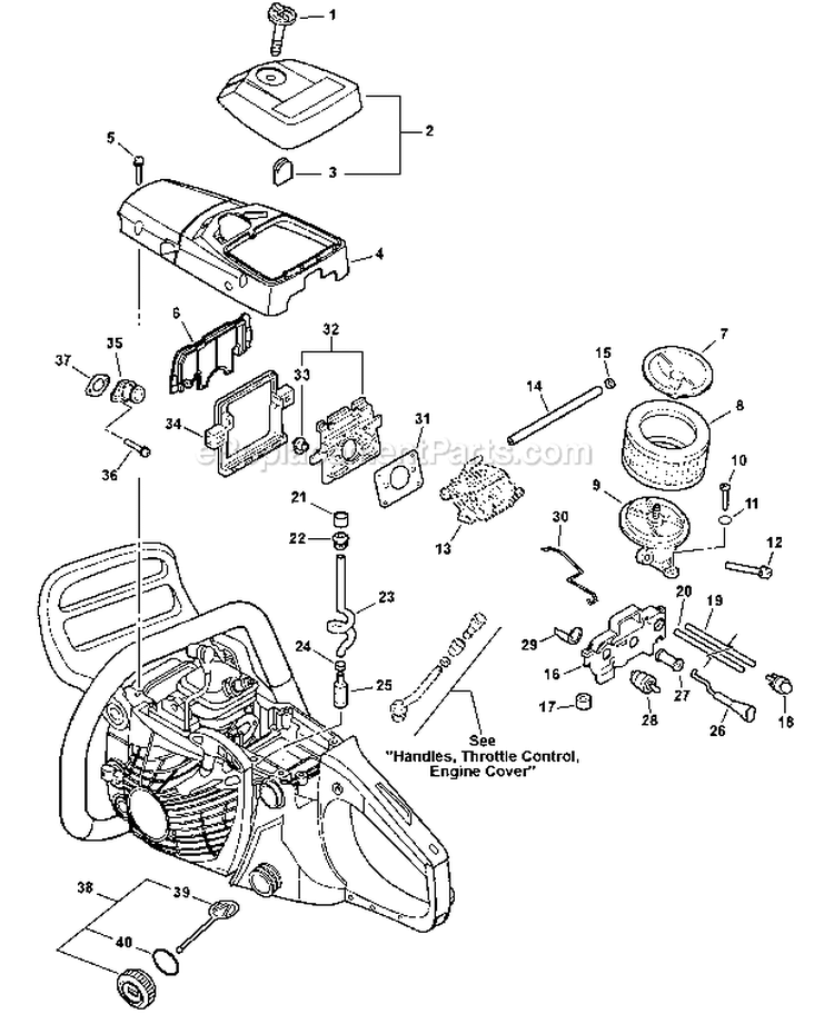 Intake, Cylinder Cover, Ignition Switch, Fuel System Diagram and Parts List for C09212001001 - C09212999999 Echo