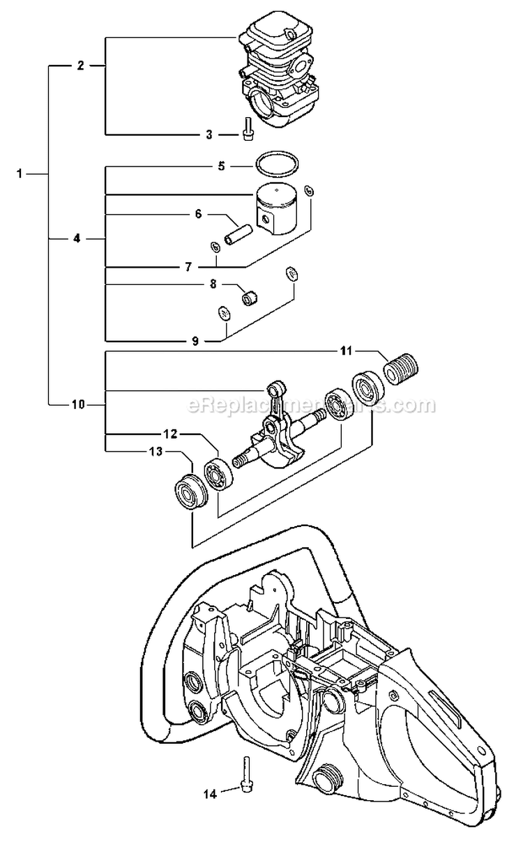 Engine, Short Block - Sb1089 Diagram and Parts List for C09212001001 - C09212999999 Echo