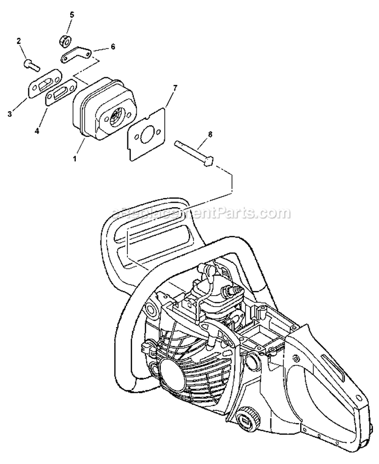 Exhaust Diagram and Parts List for C09212001001 - C09212999999 Echo