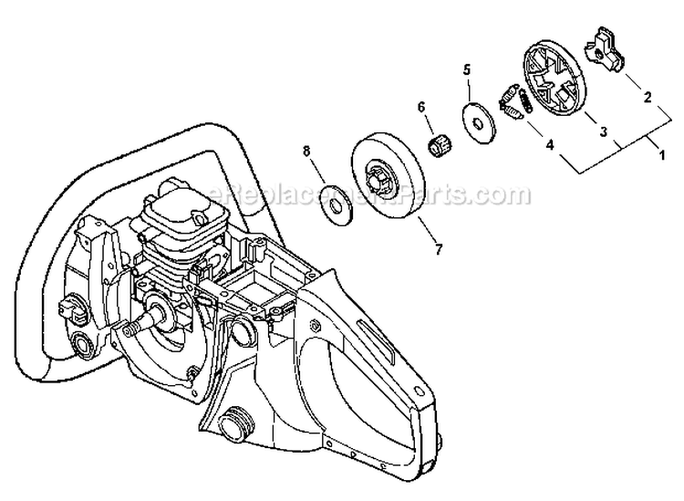 Clutch Diagram and Parts List for C09212001001 - C09212999999 Echo