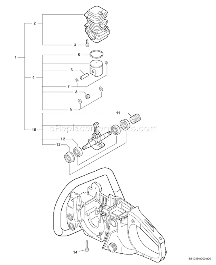 Page E Diagram and Parts List for C10013001001 - C10013999999 Echo