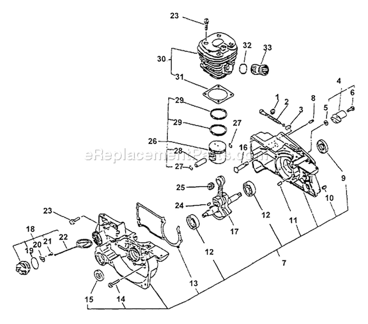 Page C Diagram and Parts List for Type 1E Echo Chainsaw