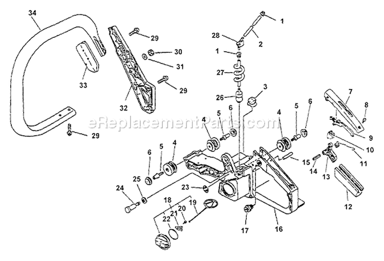 Page D Diagram and Parts List for Type 1E Echo Chainsaw