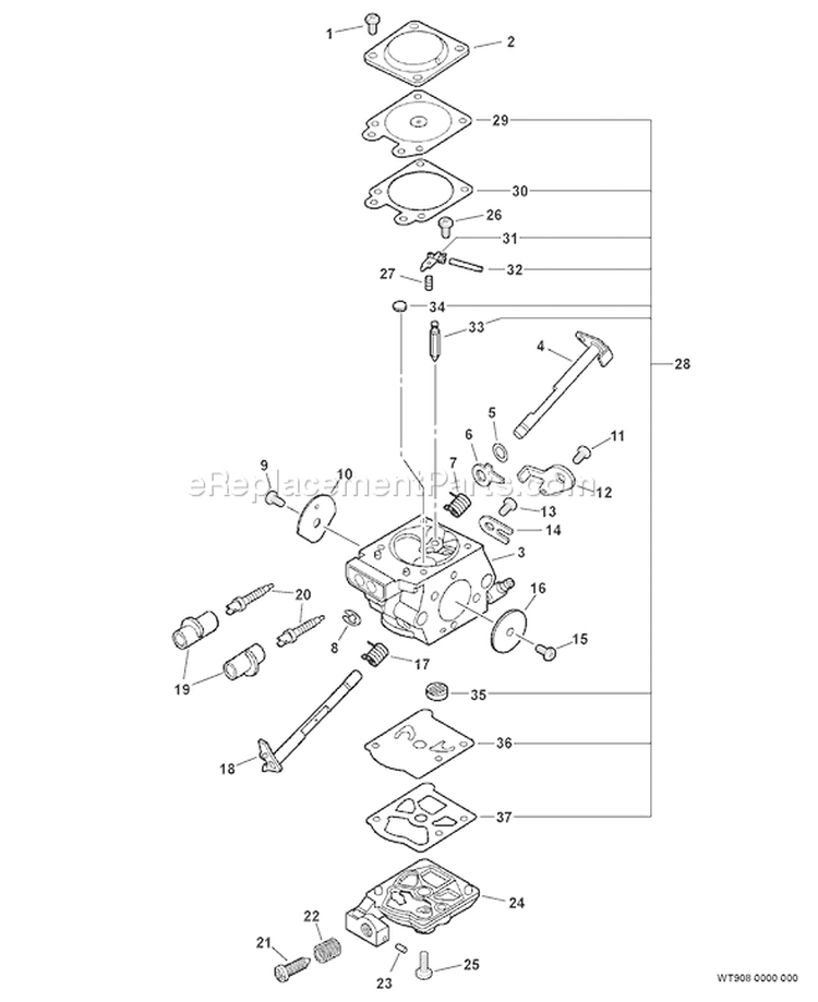 Page B Diagram and Parts List for C02904001001 - C02904999999 Echo