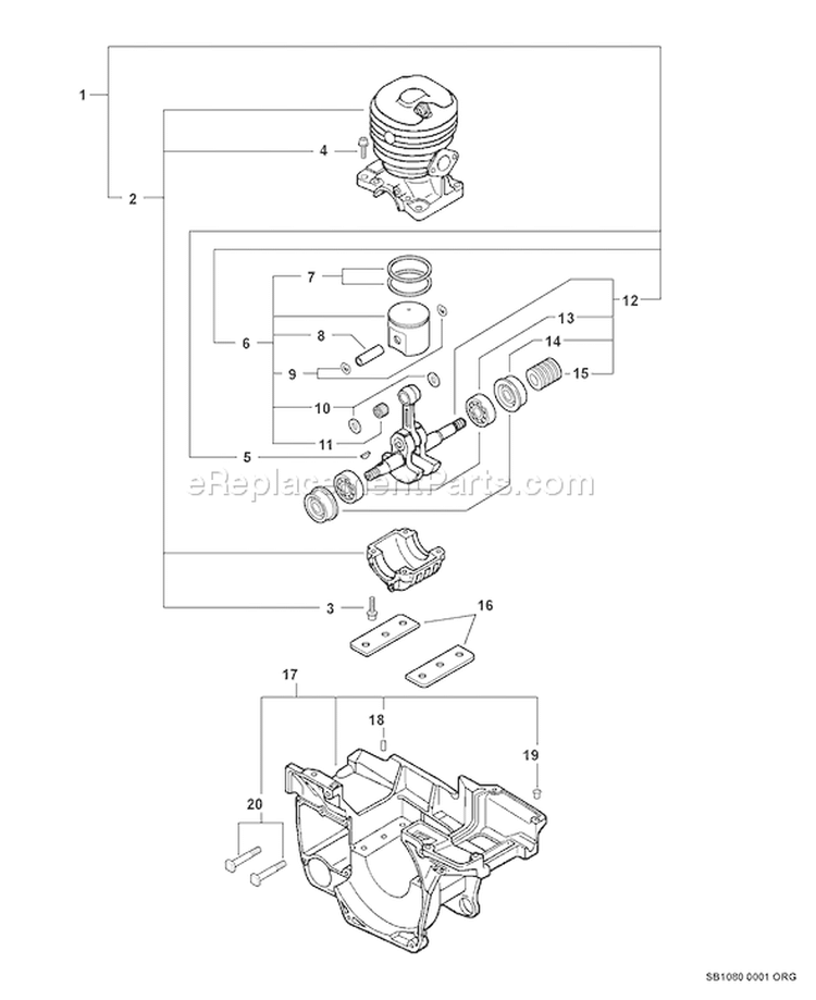 Page F Diagram and Parts List for C02904001001 - C02904999999 Echo
