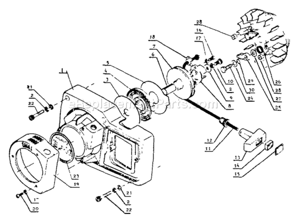 Starter Diagram and Parts List for  Echo Chainsaw