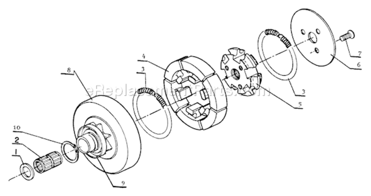 Clutch Diagram and Parts List for  Echo Chainsaw