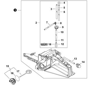 Fuel System Diagram and Parts List for C92115001001 - C92115999999 Echo Chainsaw