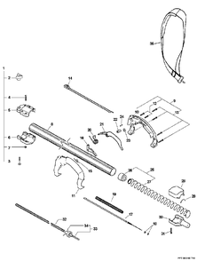 Handle, Ignition Switch, Throttle Cable, Driveshaft S/N: 505900 - 999999 Diagram and Parts List for  Echo Pole Saw