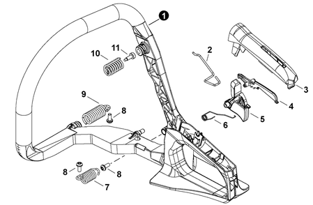 Handles, Throttle Control Diagram and Parts List for C91315001001 - C91315999999 Echo Chainsaw