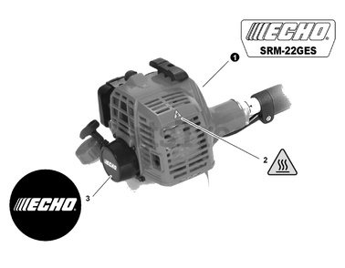 Labels Diagram and Parts List for U54126001001 - U54126999999 Echo Trimmer