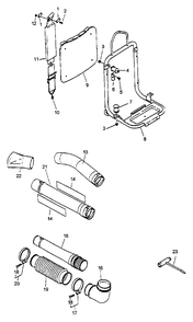 Blower Tubes, Frame, Strap, Tools Diagram and Parts List for (Type 1E)(001001 - 509500) Echo Leaf Blower / Vacuum