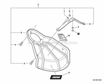 Debris_Shield_-_Metal Diagram and Parts List for  Echo Brush Cutter