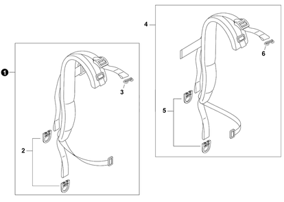 Harness Diagram and Parts List for P56015001001 - P56015999999 Echo Leaf Blower / Vacuum