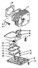 Page F Diagram and Parts List for 17501 - 30500 Echo Chainsaw
