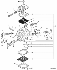 Carburetor_--_Wt-992 Diagram and Parts List for C19612001001 - C19612999999 Echo Chainsaw