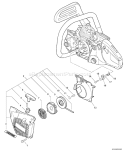 Page L Diagram and Parts List for 08007505 - 08999999 Echo Chainsaw