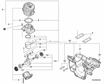 Part Location Diagram of P021016160 Echo Piston Kit