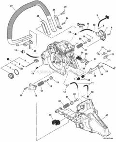 Handles_Oil_System Diagram and Parts List for C26813001001 - C26813999999 Echo Chainsaw