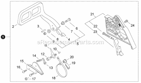 Chain_Brake Diagram and Parts List for C47620001001 - C47620999999 Echo Chainsaw