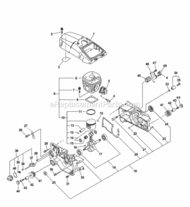 Engine_Crankcase_Cylinder_Cover Diagram and Parts List for C03203001001 - C03203999999 Echo Chainsaw