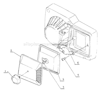 Air_Cleaner Diagram and Parts List for  Echo Chainsaw