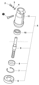 Gear Case Diagram and Parts List for S08612001001-S08612999999 Echo Trimmer