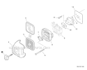 Intake Diagram and Parts List for S08612001001-S08612999999 Echo Trimmer