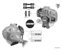 Labels Diagram and Parts List for S08612001001-S08612999999 Echo Trimmer