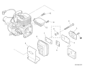 Exhaust Diagram and Parts List for S08612001001-S08612999999 Echo Trimmer