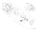 Engine Cover, Starter Diagram and Parts List for S09911001001-S09911999999 Echo Trimmer