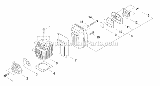 Cylinder_Muffler Diagram and Parts List for  Echo Edger