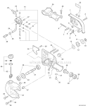 Power Pruner Attachment - Gear Case, Auto-Oiler Diagram and Parts List for S59511001001-S59511003000 Echo Trimmer