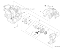 Engine Cover, Starter Diagram and Parts List for S59612001001-S59612022000 Echo Trimmer
