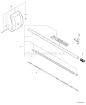 Cultivator Attachment - Main Pipe, Shield Diagram and Parts List for S59612022001-S59612999999 Echo Trimmer